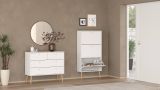 Scarpiera Lillian, Mobile portascarpe, Armadio da ingresso multiuso, Mobiletto per calzature, 24x70 h139 cm, Bianco