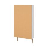 Scarpiera Lillian, Mobile portascarpe, Armadio da ingresso multiuso, Mobiletto per calzature, 24x70 h139 cm, Bianco