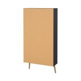 Scarpiera Lillian, Mobile portascarpe, Armadio da ingresso multiuso, Mobiletto per calzature, 24x70 h139 cm, Grigio