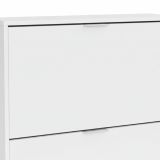 Scarpiera Louisville, Armadio portascarpe a 2 ante a ribalta-, Scarpiera bassa da ingresso, Mobile basso, 75x22h76 cm, Bianco