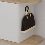 Scarpiera Marathus, Mobile portascarpe, Armadio da ingresso multiuso, Mobiletto per calzature, 104x37 h50 cm, Quercia e Bianco