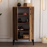 Scarpiera Marrone Noce 4 Ripiani 8 Paia 60x35x111h cm, 2 Ante - Cavalieri
