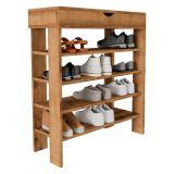 Scarpiera Marrone Noce 5 Ripiani 12 Paia 80x30x90h cm, Un'anta - Monastero
