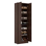 Scarpiera Marrone Noce 6 Ripiani 2 Ante 60x33x191.5h cm, Maniglie Incluse - Delizia