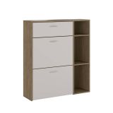 Scarpiera Marrone Noce Beige 90x26x102h cm, un Cassetto - Samassi