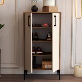 Scarpiera Marrone Noce Bianco 4 Ripiani 8 Paia 60x35x111h cm, 2 Ante - Cavalieri