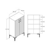 Scarpiera Marrone Noce Bianco Marmo 8 Paia 3 Ripiani 60x35x111h cm, 2 Ante - Axarix