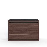 Scarpiera Marrone Noce un Ripiano 2 Vani 65x43.5x32h cm, Un'anta