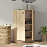 Scarpiera Marrone Olmo 3 Ripiani 2 Ante 60x32x100h cm, 4 Vani - Piario