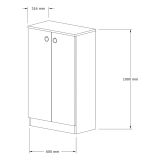Scarpiera Marrone Olmo 3 Ripiani 2 Ante 60x32x100h cm, 4 Vani - Piario