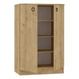 Scarpiera Marrone Olmo 3 Ripiani 2 Ante 60x32x100h cm, 4 Vani - Piario