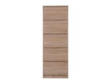Scarpiera Marrone Quercia 10 Ripiani 5 Ante 67x28x191.5h cm, Maniglie Incluse - Sueglio