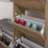 Scarpiera Marrone Quercia 8 Paia 4 Ante 105x26x119h cm, 8 Vani - Velma