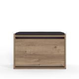 Scarpiera Marrone Quercia un Ripiano 2 Vani 65x43.5x32h cm, Un'anta