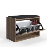 Scarpiera Marrone Quercia un Ripiano 2 Vani 65x43.5x32h cm, Un'anta
