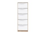 Scarpiera Marrone Rovere 10 Ripiani 10 Vani 67x28x191.5h cm, 5 Ante - Dentro