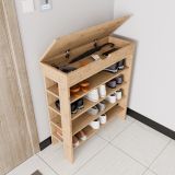 Scarpiera Marrone Rovere 5 Ripiani 12 Paia 80x30x90h cm, Un'anta - Monastero