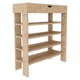 Scarpiera Marrone Rovere 5 Ripiani 12 Paia 80x30x90h cm, Un'anta - Monastero