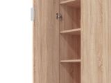 Scarpiera Marrone Rovere 6 Ripiani 2 Ante 60x33x191.5h cm, Maniglie Incluse - Delizia