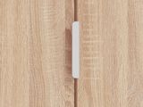 Scarpiera Marrone Rovere 6 Ripiani 2 Ante 60x33x191.5h cm, Maniglie Incluse - Delizia