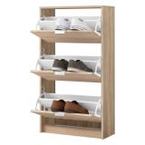 Scarpiera Marrone Rovere 6 Ripiani 3 Ante 67x28x119h cm, Maniglie Incluse - Marradi