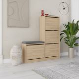 Scarpiera Marrone Rovere 8 Paia 2 Ante 105x26x119h cm, 8 Vani - Velma