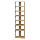 Scarpiera Marrone Rovere 8 Paia 8 Ripiani 30x30x110h cm, 7 Vani - Soddi
