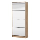 Scarpiera Marrone Rovere 8 Ripiani 8 Vani 67x28x155.5h cm, 4 Ante - Pentone