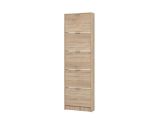 Scarpiera Marrone Rovere Chiaro un Ripiano 5 Ante 58x18x191.5h cm, kit Fissaggio a Muro Incluso - Capriolo