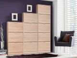 Scarpiera Marrone Rovere Chiaro un Ripiano 5 Ante 58x18x191.5h cm, kit Fissaggio a Muro Incluso - Capriolo