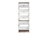 Scarpiera Marrone Rovere Grigio 10 Ripiani 10 Vani 67x28x191.5h cm, 5 Ante - Dentro
