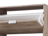Scarpiera Marrone Rovere Grigio 10 Ripiani 5 Ante 67x28x191.5h cm, Maniglie Incluse - Sueglio