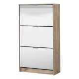 Scarpiera Marrone Rovere Grigio 6 Ripiani 6 Vani 67x28x119h cm, 3 Ante - Varna