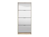 Scarpiera Marrone Rovere Grigio 8 Ripiani 8 Vani 67x28x155.5h cm, 4 Ante - Pentone