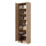 Scarpiera Marrone Rovere Nodi 6 Ripiani 2 Ante 60x33x191.5h cm, Maniglie Incluse - Delizia