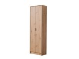 Scarpiera Marrone Rovere Nodi 6 Ripiani 2 Ante 60x33x191.5h cm, Maniglie Incluse - Delizia