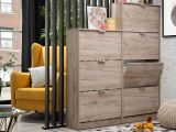 Scarpiera Marrone Rovere Nodi 6 Ripiani 3 Ante 67x28x119h cm, Maniglie Incluse - Marradi