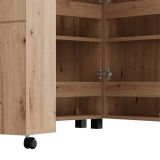 Scarpiera Marrone Rovere Nodi Nero 15 Ripiani 2 Ante 92x33x185h cm, Ante con Doppia Capienza, Apertura con Ruote - Bled