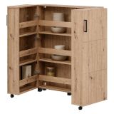 Scarpiera Marrone Rovere Nodi Nero 6 Ripiani 2 Ante 92x33x113h cm, Ante con Doppia Capienza, Apertura con Ruote - Ystad