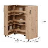 Scarpiera Marrone Rovere Nodi Nero 6 Ripiani 2 Ante 92x33x113h cm, Ante con Doppia Capienza, Apertura con Ruote - Ystad