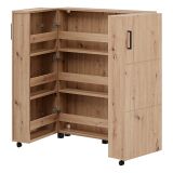 Scarpiera Marrone Rovere Nodi Nero 6 Ripiani 2 Ante 92x33x113h cm, Ante con Doppia Capienza, Apertura con Ruote - Ystad