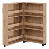 Scarpiera Marrone Rovere Nodi Nero 6 Ripiani Un'anta 68x33x113h cm, Ante con Doppia Capienza, Apertura con Ruote - Porvoo