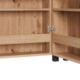 Scarpiera Marrone Rovere Nodi Nero 6 Ripiani Un'anta 68x33x113h cm, Ante con Doppia Capienza, Apertura con Ruote - Porvoo