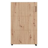 Scarpiera Marrone Rovere Nodi Nero 6 Ripiani Un'anta 68x33x113h cm, Ante con Doppia Capienza, Apertura con Ruote - Porvoo