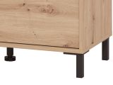 Scarpiera Marrone Rovere Nodi Nero 9 Ripiani 4 Ante 80x40x205.5h cm, Piedini Inclusi - Peligni