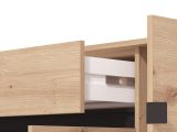 Scarpiera Marrone Rovere Nodi Nero un Cassetto 6 Ripiani 118.5x40x109.5h cm, 3 Ante - Orotelli