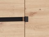 Scarpiera Marrone Rovere Nodi Nero un Cassetto 6 Ripiani 118.5x40x109.5h cm, 3 Ante - Orotelli