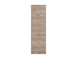 Scarpiera Marrone Rovere Scuro un Ripiano 5 Ante 58x18x191.5h cm, kit Fissaggio a Muro Incluso - Capriolo