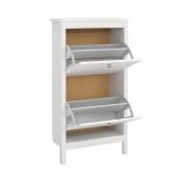 Scarpiera Maryse, Mobile portascarpe, Armadio da ingresso multiuso, Mobiletto per calzature, 25x54 h103 cm, Bianco