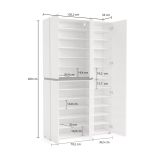 Scarpiera Maseru, Mobile portascarpe, Armadio da ingresso multiuso, Mobiletto per calzature, Made in Italy, 120x34h200 cm, Bianco lucido e Antracite